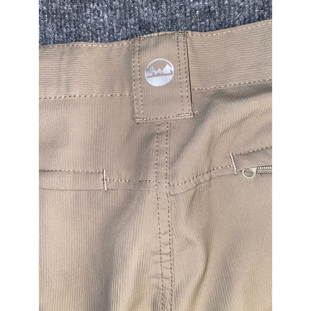 Wrangler Hiking Shorts Size 36 Mens Tan‎ Solid Zipped Pockets Elastic Waist - Picture 5 of 6